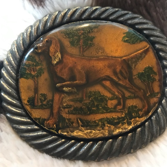 Hunting Dog Metal Belt Buckle - Picture 2 of 3